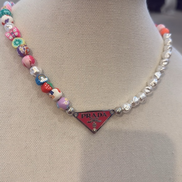 Prada Pink and White Beaded Necklace - Picture 3 of 5